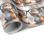 Papier Cadeau Chipmunks à travers les lunettes noires (Coin rond)