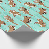 Papier Cadeau Chipmunks on Mint Green Arrière - plan Patterned (Coin)