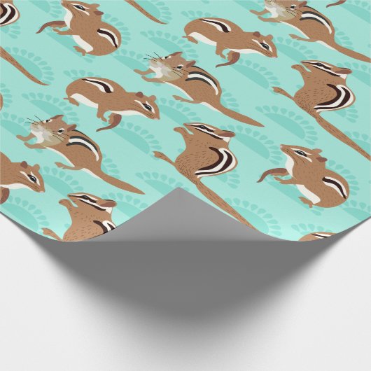 Papier Cadeau Chipmunks on Mint Green Arrière - plan Patterned (Coin)