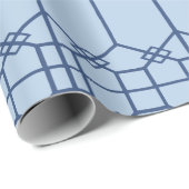 Papier Cadeau Chippendale Octagon Trellis in Bold Slate (Coin rond)