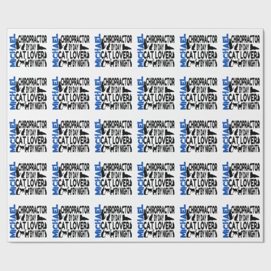 Papier Cadeau Chiropractor aime les chats (Plat)