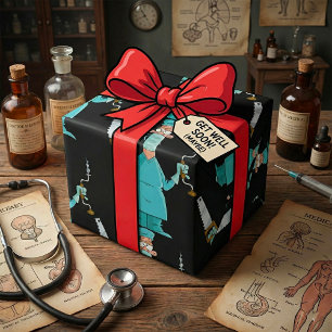 Papier Cadeau Chirurgien drôle dessin animé humour médical hilar