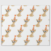 Papier Cadeau Chiwawa d'anniversaire (Plat)