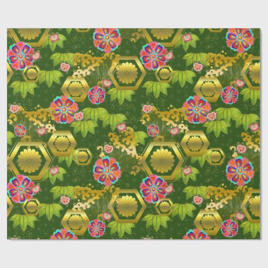 Papier Cadeau Chiyogami Yuzen Washi Style motif papier enveloppe (Plat)