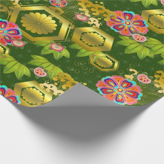 Papier Cadeau Chiyogami Yuzen Washi Style motif papier enveloppe (Coin)