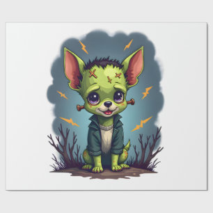 Papier Cadeau Choc du Chihuahua Frankenstein