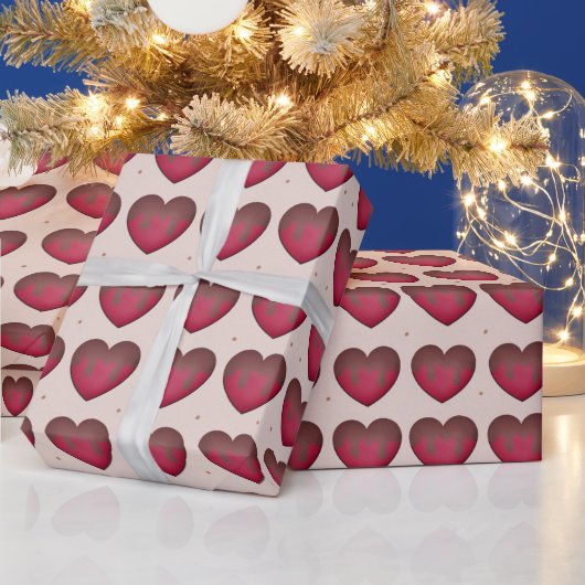 Papier Cadeau Choclate Coeurs couverts (Vacances)