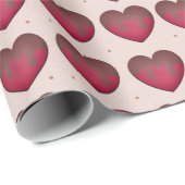 Papier Cadeau Choclate Coeurs couverts (Coin rond)