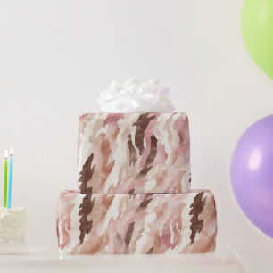 Papier Cadeau Chocolat à la crème rose Brown Anniversaire Abstra