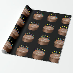 Papier Cadeau Chocolat Bougies au gâteau d'anniversaire