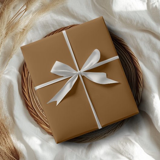 Papier Cadeau Chocolat Brown couleur solide | Classique | Élégan