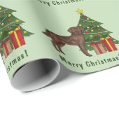 Papier Cadeau Chocolat Brown Labrador Retriever Arbre de Noël (Coin rond)