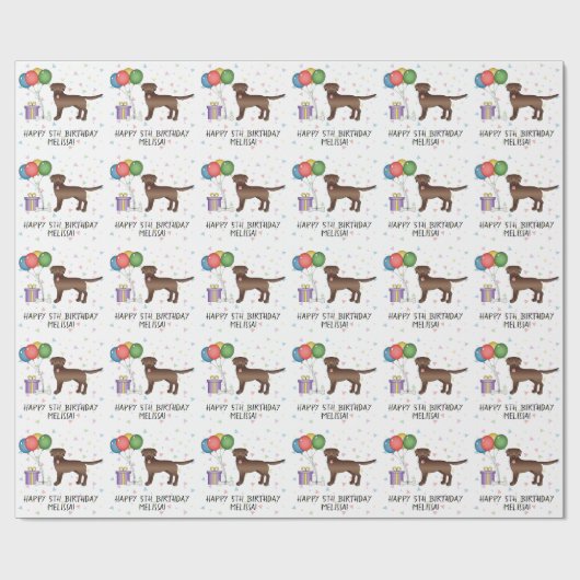 Papier Cadeau Chocolat Brown Labrador Retriever Dog - Anniversai (Plat)