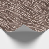 Papier Cadeau Chocolat Brown Zebra Parties scintillant (Coin)
