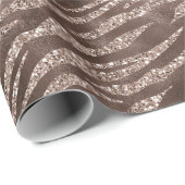 Papier Cadeau Chocolat Brown Zebra Parties scintillant (Coin rond)