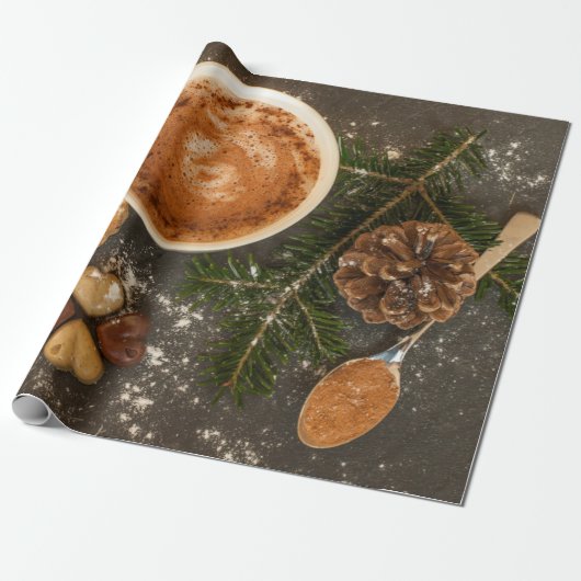 Papier Cadeau Chocolat chaud de Noël (Déroulé)
