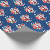 Papier Cadeau Chocolat chaud de Noël en bleu (Coin)