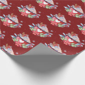 Papier Cadeau Chocolat chaud de Noël en rouge (Coin)