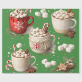 Papier Cadeau Chocolat Chaud et Guimauves (Plat)