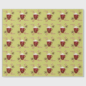 Papier Cadeau Chocolat chaud Lover rouge avec enveloppement cade (Plat)