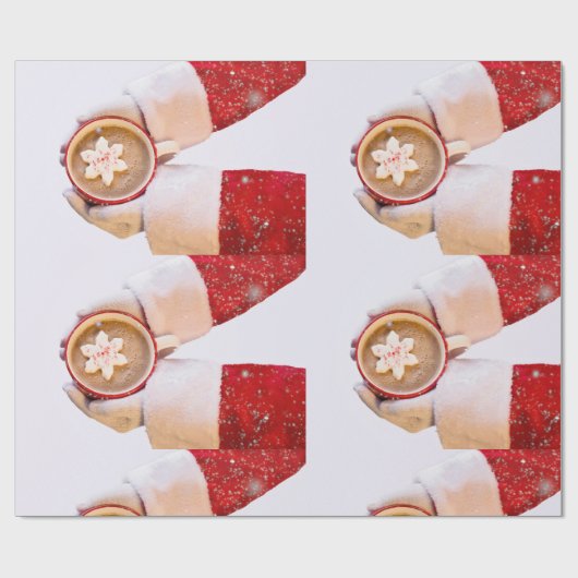 PAPIER CADEAU CHOCOLAT CHAUD POUR PÈRE NOËL (Plat)