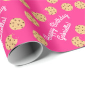 Papier Cadeau Chocolat Chip Cookie Anniversaire (Coin rond)