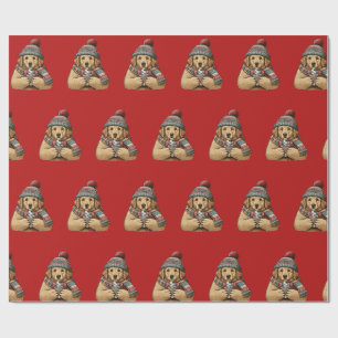 Papier Cadeau Chocolat de chien d'hiver