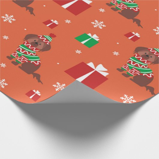 Papier Cadeau Chocolat de Noël Motif du Labrador (Coin)
