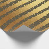 Papier Cadeau Chocolat d'or de Birch Tree Brown Vip Stripes (Coin)