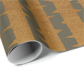 Papier Cadeau Chocolat d'or de Birch Tree Brown Vip Stripes (Coin rond)