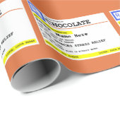 Papier Cadeau Chocolat d'ordonnance personnalisé (Coin rond)