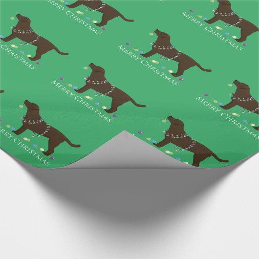 Papier Cadeau Chocolat Lab Joyeux Noël Design (Coin)