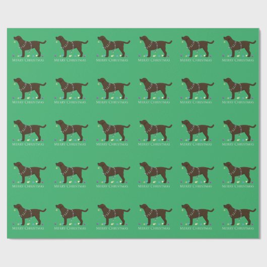 Papier Cadeau Chocolat Lab Joyeux Noël Design (Plat)