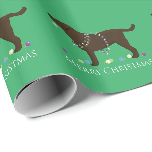 Papier Cadeau Chocolat Lab Joyeux Noël Design (Coin rond)