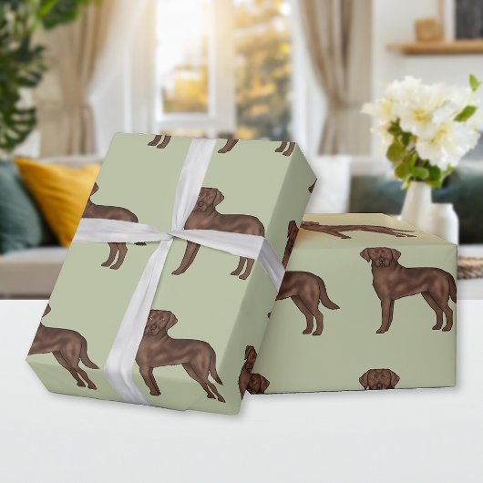 Papier Cadeau Chocolat Labrador Retriever Cute Lab Chien Motif