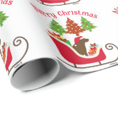 Papier Cadeau Chocolat Labrador Silhouette de Noël (Coin rond)