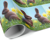 Papier Cadeau Chocolat lapins de Pâques (Coin rond)