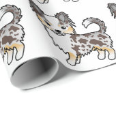 Papier Cadeau Chocolat Merle long manteau Chihuahua Chien Motif (Coin rond)