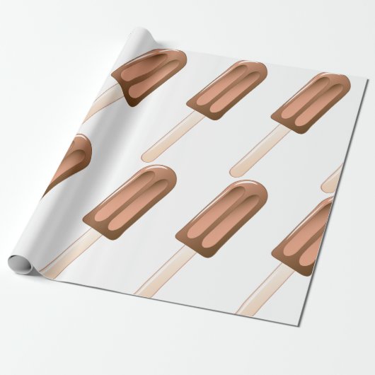 Papier Cadeau Chocolat Popsicle Ice Cream Bar (Déroulé)