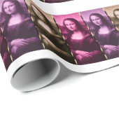 Papier Cadeau Chocolat rose violet Poster de animal Mona Lisa (Coin rond)