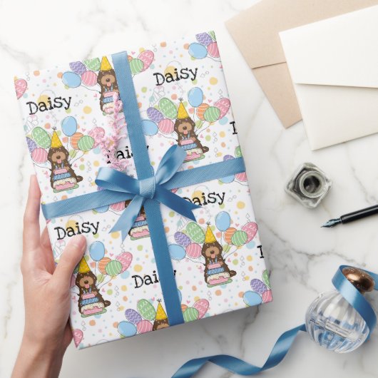 Papier Cadeau Chocolat Tan Cockapoo Chien Cavapoo Anniversaire (Cadeaux)
