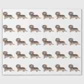 Papier Cadeau Chocolat & Tan Dapper cheveux longs Motif (Plat)