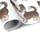 Papier Cadeau Chocolat Tricolor long manteau Chihuahua Chien Mot (Coin rond)