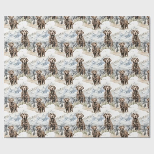 Papier Cadeau Chocolate Labrador (Plat)