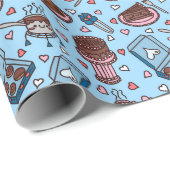 Papier Cadeau Chocolate lover cute wrapping paper (Coin rond)