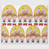Papier Cadeau Choir Boys chantant dans l'église (Plat)