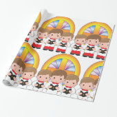 Papier Cadeau Choir Boys chantant dans l'église (Déroulé)