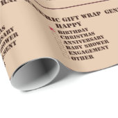 Papier Cadeau Choix polyvalent générique (Coin rond)