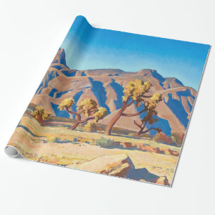Papier Cadeau Chollas contre les montagnes par Maynard Dixon