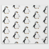 Papier Cadeau Chonky Penguin Adorable Whimsical Pattern Gift (Plat)